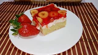 كيك الجيلي بالفواكه  🍰🍓طعمه حكااااااية ومفيش اسهل من كده من مطبخي فاطمة أبوحاتي