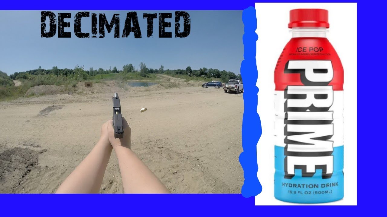 Exploding Prime Bottle Decimating Prime Bottles with the 9MM! - YouTube