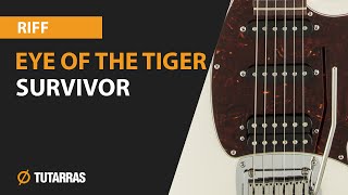 EYE OF THE TIGER - SURVIVOR electric guitar, how to play the MAIN RIFF