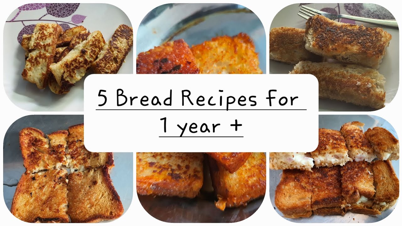 5 Easy bread recipes for 1+ year babies || BREAKFAST & Snacks for kids @momtales. #snacks