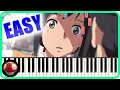 Date 2 & Mitsuha's Theme - Kimi no Na wa - EASY Piano Tutorial(Synthesia) by TAM