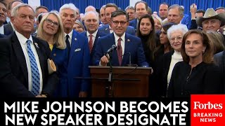 BREAKING NEWS: Mike Johnson Chosen As House GOP's New Speaker Designate-Here Are His First Remarks