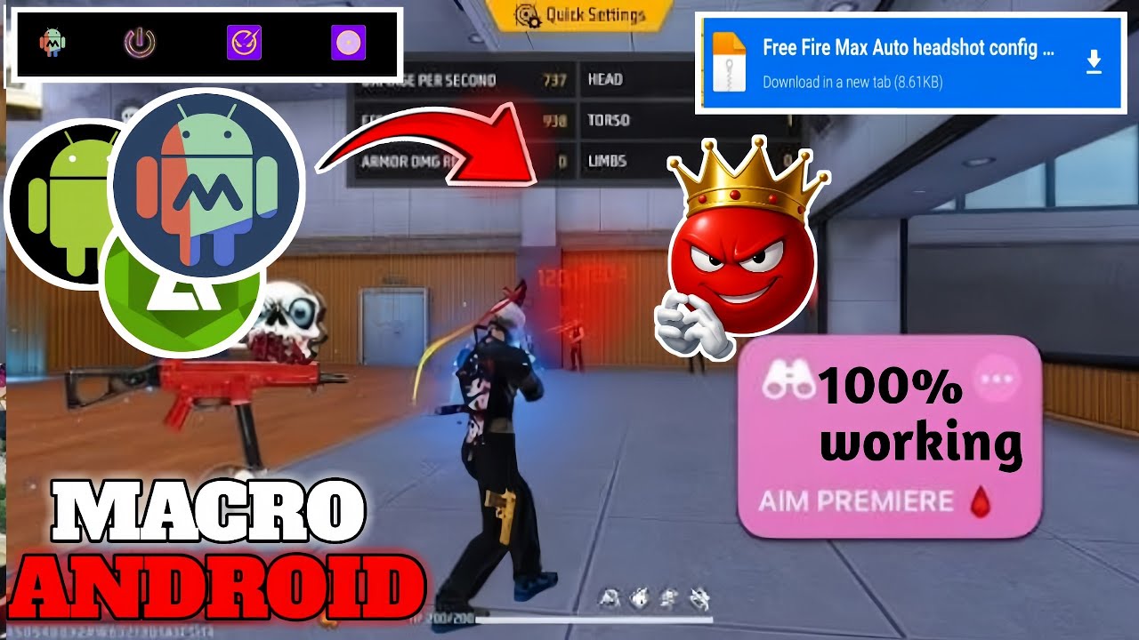 Macroandroid Free Fire Ob51 | Macro ff Android ob51 ☠️🎯 Tutorial | Macro Droid New Headshot Script 📂