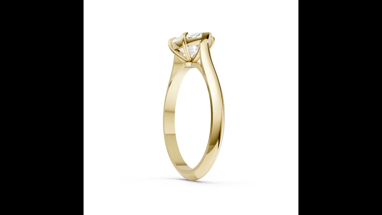 East West Marquise Solitaire Cathedral Engagement Ring