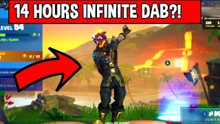 DABBING FOR 5 HOURS 37 MINUES AS PARTY DISCONNECTED! Fortnite Infinite Dab Emote 14 Hours