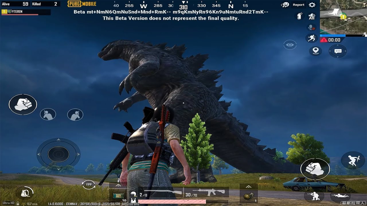 GODZILLA!! ERANGEL PUBG MOBILE TEST SERVER