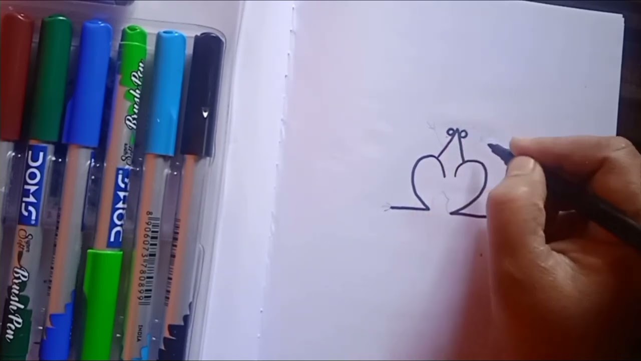 Number 2 Easy frog drawing 🐸🐸 