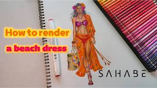 How to Render a Summer Beach Dress | Fashion Illustration Tutorial