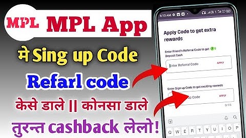 mpl referral code and signupcode | mpl referral code | mpl sign upcode | Mpl app Coupan code