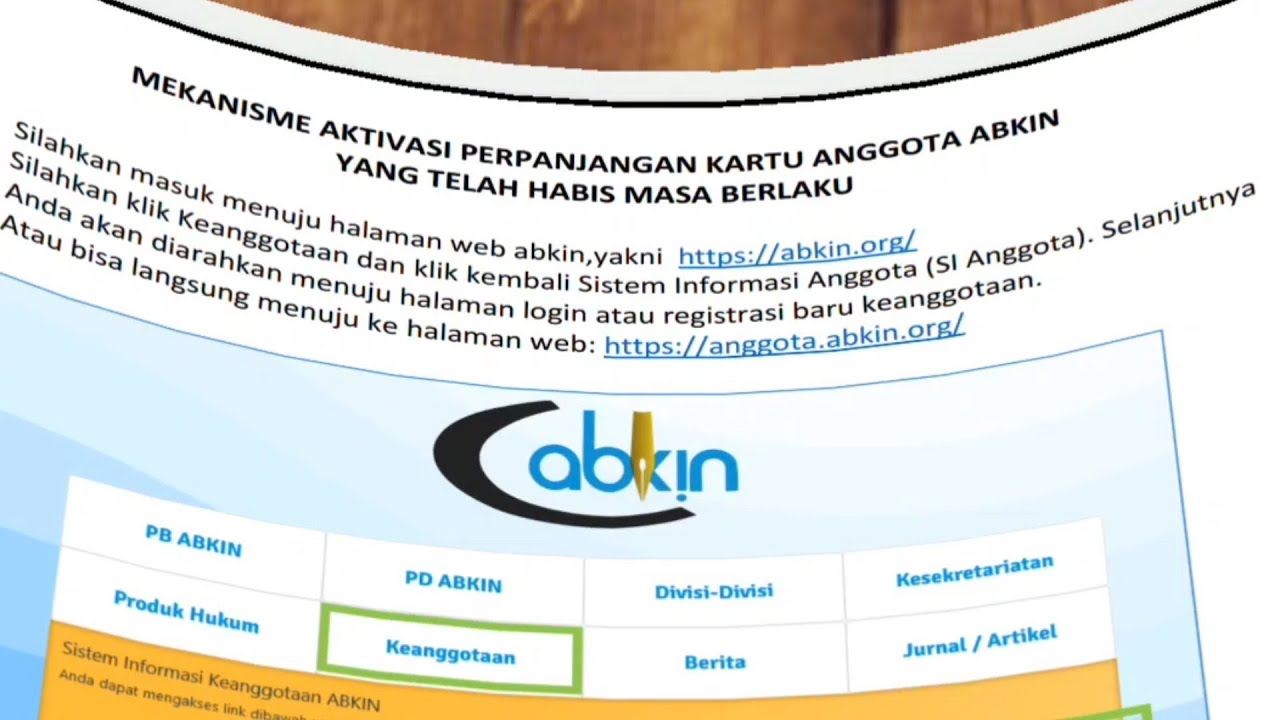 Cara Perpanjangan Aktivasi Kartu Anggota ABKIN Habis Masa Berlakunya