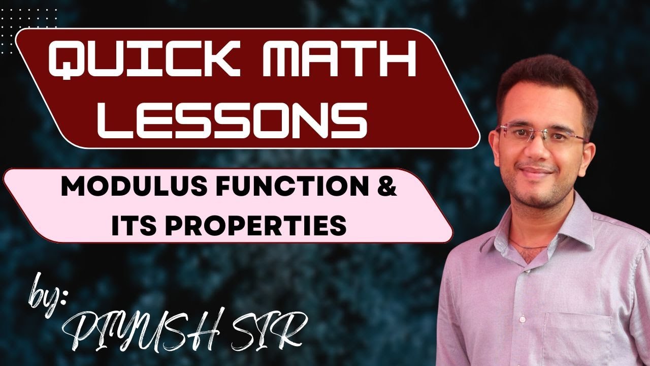Calculus of the Modulus Function 📖🔍| @PiyushMaths - YouTube