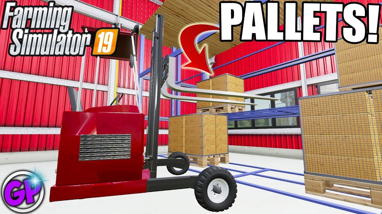 TRANSPORTING PALLETS TO A NEW WAREHOUSE FS19 FORKLIFT FLATBED MOD