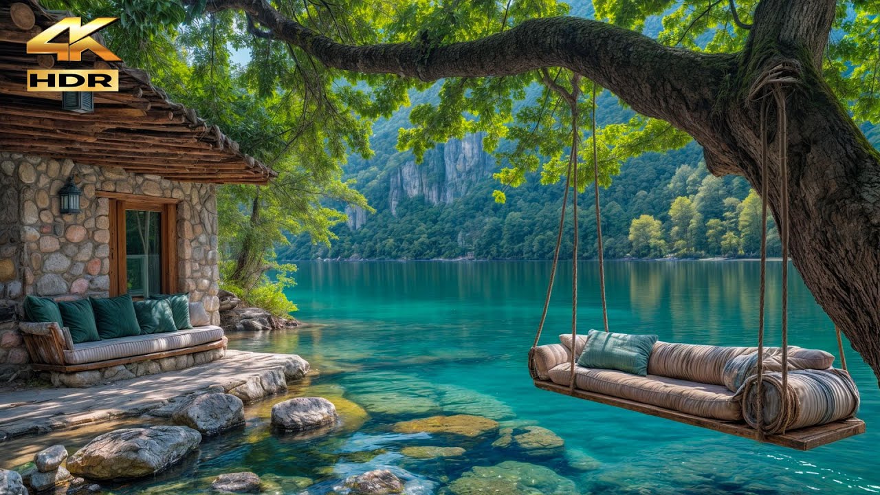 Ultimate Lake Cabin Ambience in 4K HDR | for Deep Sleep, Anxiety Relief & Study Focus