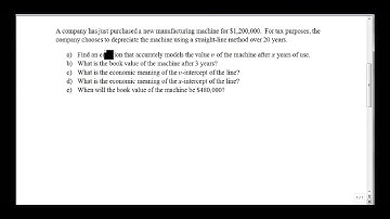 2 4 4 Write a linear depreciation equation