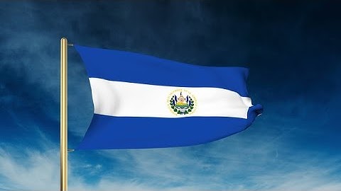 El Salvador Flag Slider Style. Waving In The Win With Cloud Background Animation Stock Animation