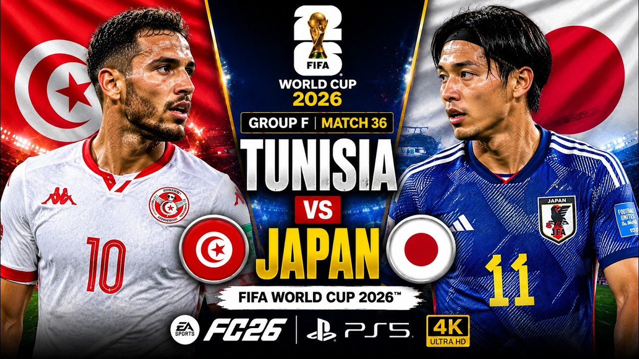 🇹🇳 TUNISIA vs JAPAN 🇯🇵 | FIFA World Cup 2026 | Group F Match