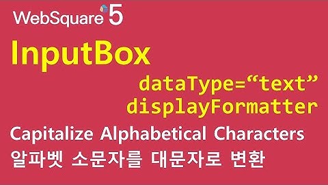InputBox - dataType="text" & displayFormatter | InputBox | WebSquare5 - Quick Guide