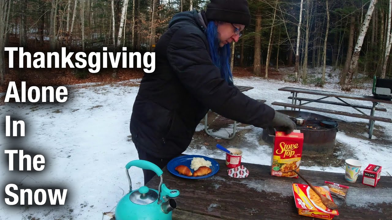 Solo Thanksgiving Dinner - Camping In The White Mountains - YouTube