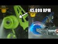 45000 rpm roller skate wheel explosion with waterjet