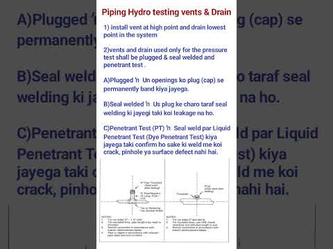 piping system hydro testing vents and drain #shorts