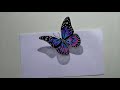 Unique 3d beautiful butterfly drawing for beginners || tips pencil colour sketch