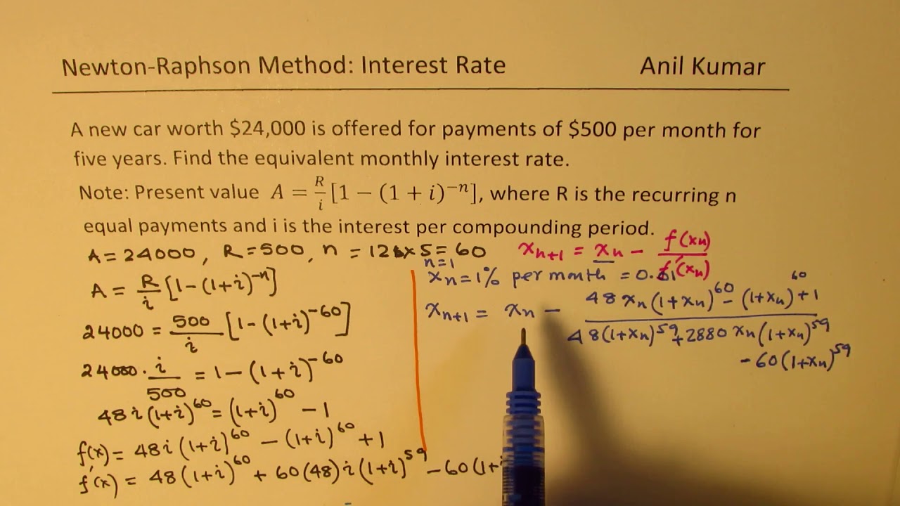 newton-raphson-method-to-find-interest-rate-of-annuity-youtube