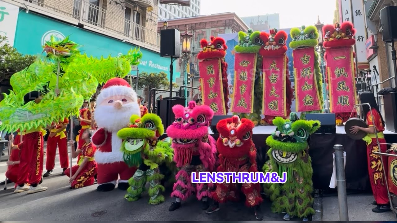 Group Lion Dance Performance at San Francisco Chinatown Winter Wonderland | LionDanceME 