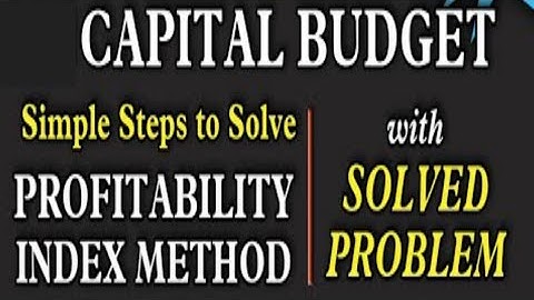 Profitability Index (PI) - Investment Decision - Financial Management ~ B.COM / CMA / CA INTER