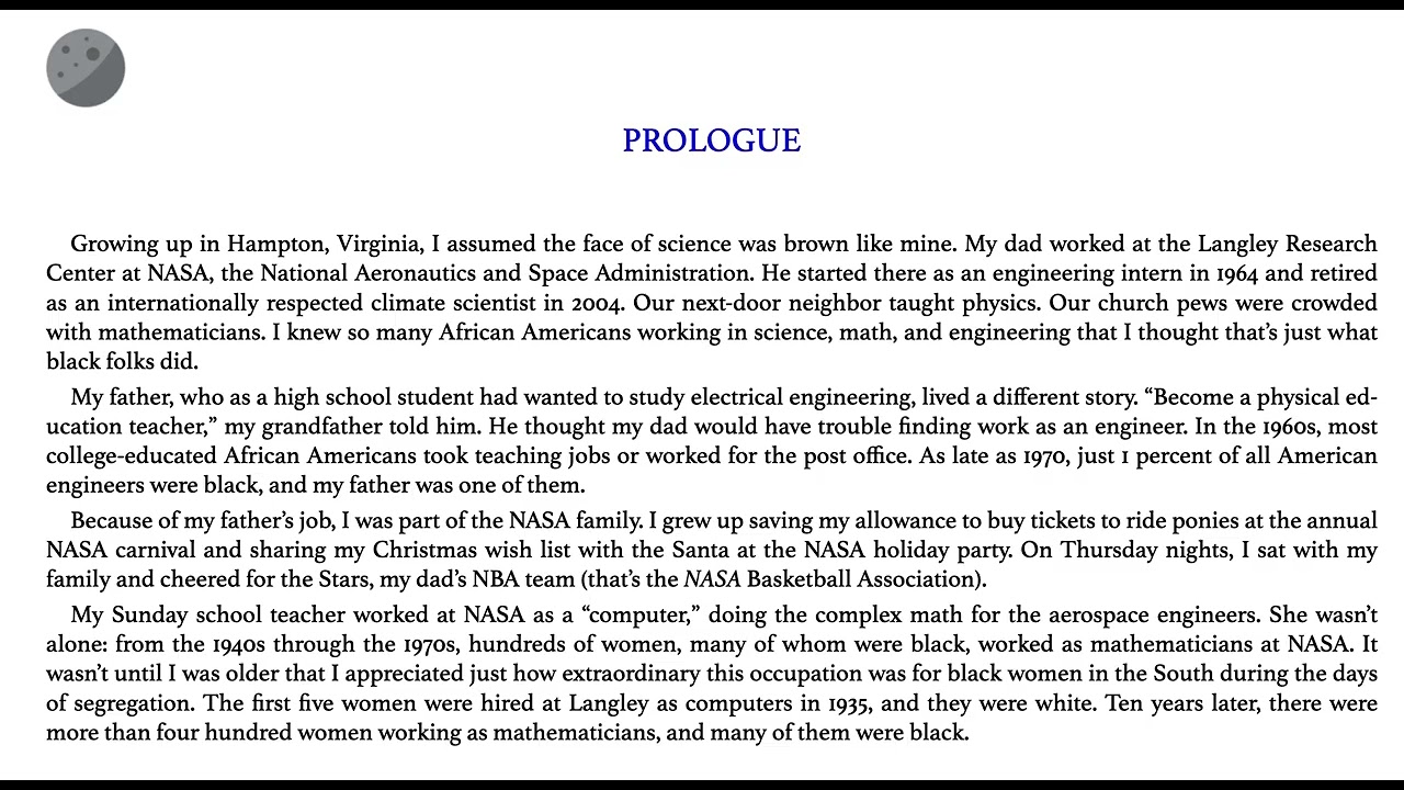 Prologue Hidden Figures Young Readers Edition
