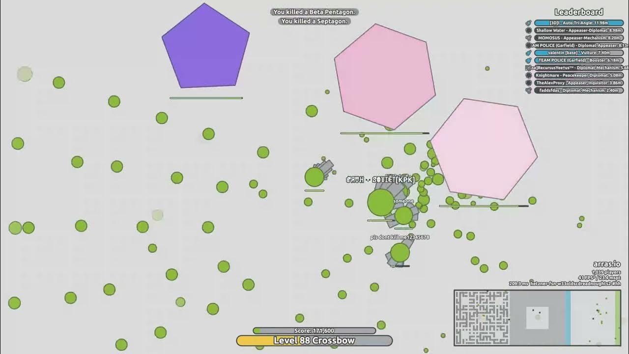 Arras.io old dreadnought Appearser-Diplomat 7,7m. Dodecahedron spotted  #arrasio 