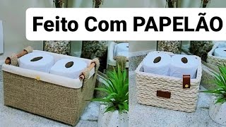 OLHA O QUE DA PRA FAZER COM PAPELÃO- DIY CAIXA ORGANIZADORA