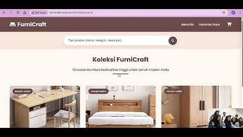 DEMO WEBSITE DINAMIS TOKO FURNITURE - FURNICRAFT
