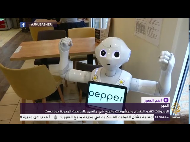الروبوتات  🤖 تقدم الطعام والمشروبات والمرح في مقهى بالمجر  ☕️