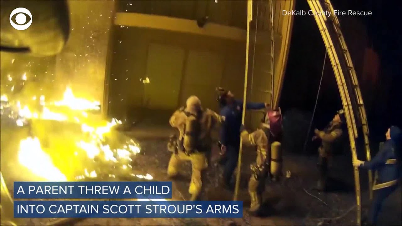 Dramatic fire rescue caught on camera - YouTube