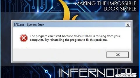 inferno tool msvcr100 dll is missing solved