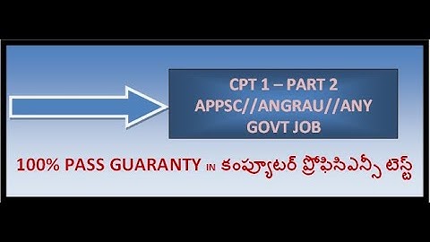 APPSC CPT MODEL PAPER 1 - PART 2 (WITH MS ACCESS SYLABUS/CPT WITH SOLUTIONS)