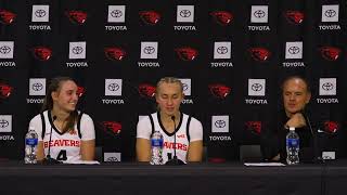 Celebrity Kennedie Shuler, Ally Schimel, Scott Rueck | Oregon State WBB Postgame vs. Gonzaga Profile