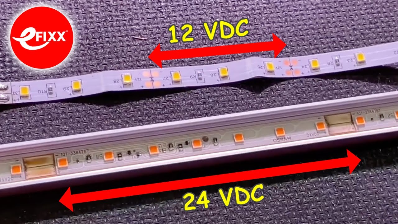 What's the difference between 12 24 volt LED strip? - YouTube