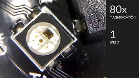 Neopixels under a USB microscope