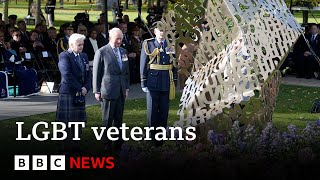 King Charles unveils new memorial to LGBT veterans after gay ban campaign | BBC News