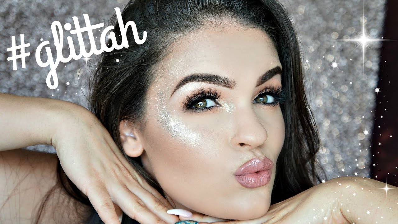 Watch This Girl Do A Full Face of Makeup Using Glitter - Glitter Only  Makeup Look