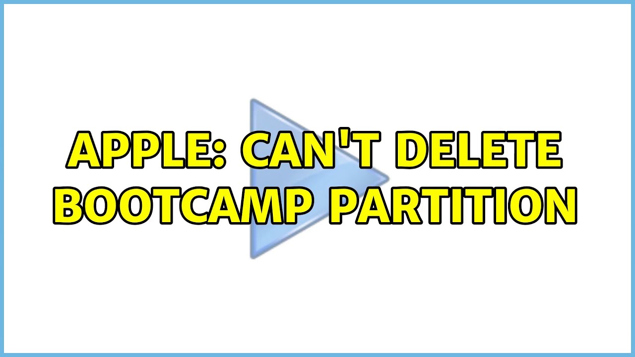 Apple Can t Delete BOOTCAMP Partition 5 Solutions YouTube