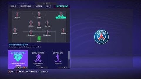 FIFA 21 Custom Tactics Recreate 4-3-3 of Paris Saint-Germain + Instructions -Replicate real system