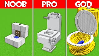 Minecraft Battle: TOILET HOUSE BUILD CHALLENGE - NOOB vs PRO vs HACKER vs GOD in Minecraft!