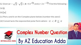 Find Conjugate, modulus, argument of a Complex Number and represent complex number on Complex Plane