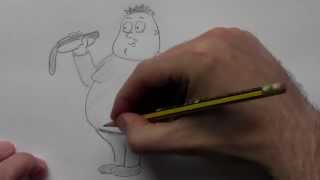 How to Draw a Cartoon Hungry Man