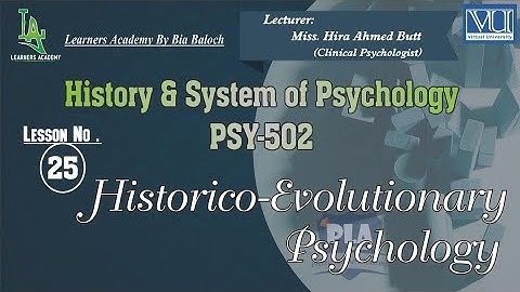 History and Systems of Psychology (PSY502) VU | Lecture No.25 | Learners Academy By Bia Baloch