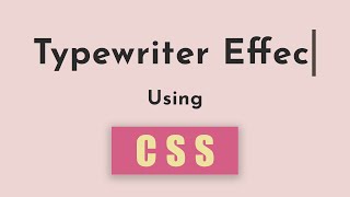 Famous Typewriter effect using HTML and CSS - SHORT TUTORIAL Profile