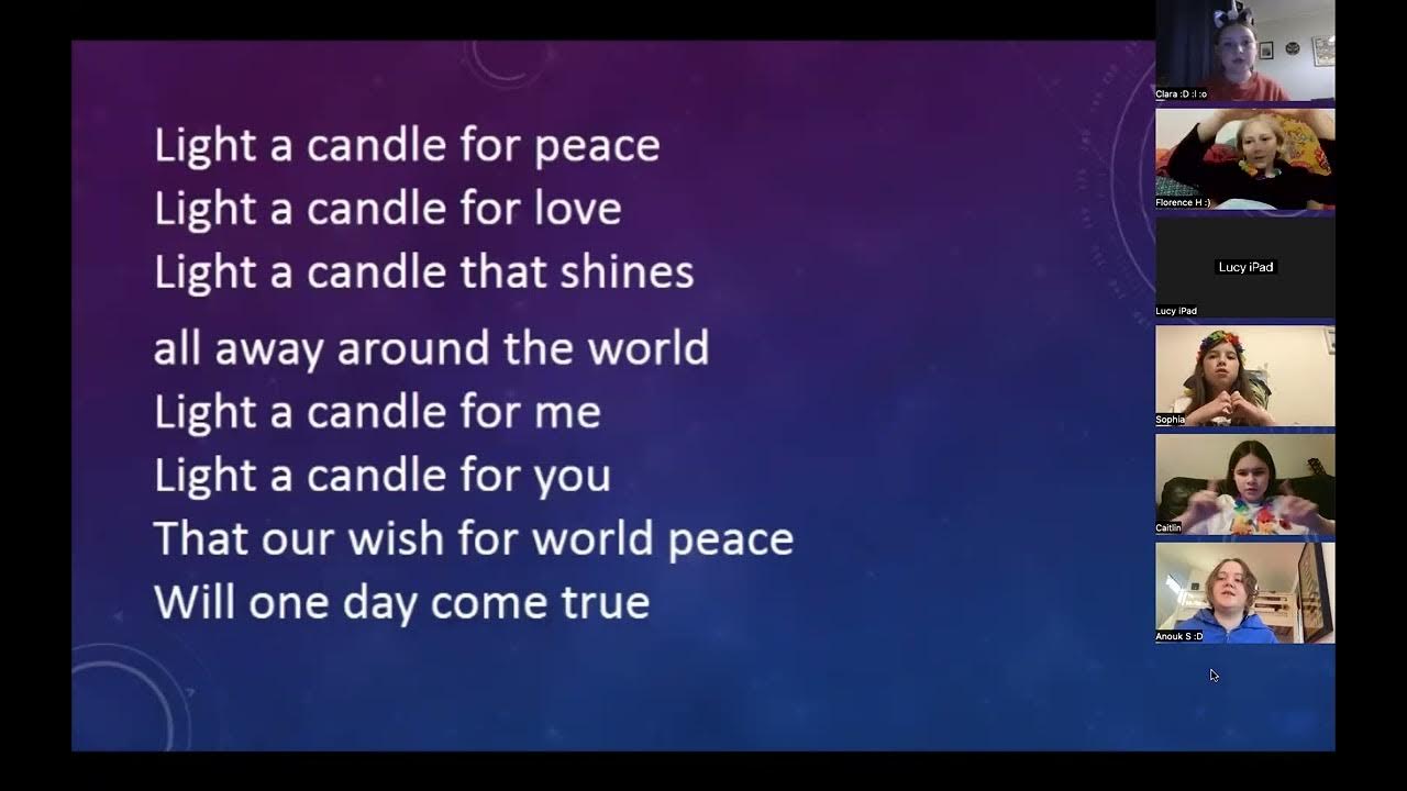 Light a candle for peace by Shelley Murley. YouTube