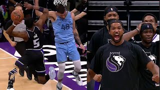 Details De'Aaron Fox Dunks on Grizzlies Defender's Head, Kings Bench HYPED 🔥 News